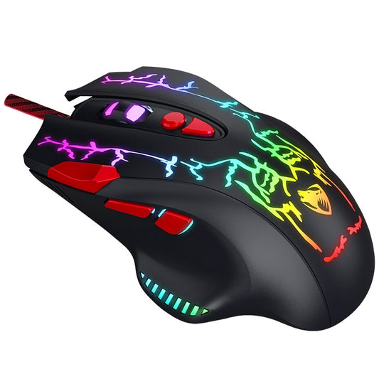 High Precision 6400 DPI Wired Gaming Mouse with RGB Backlit & Fire Button for Windows / Mac