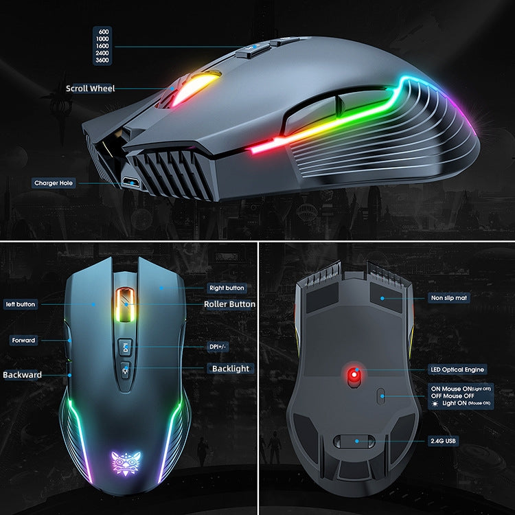 High Precision 2.4GHz Optical Gaming Mouse with Chroma RGB Backlight for Windows/Mac