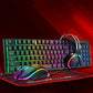 4-In-1 104 Keys Wired Keyboard + 2400 DPI Mouse + Mousepad + Honeycomb Headset Combo