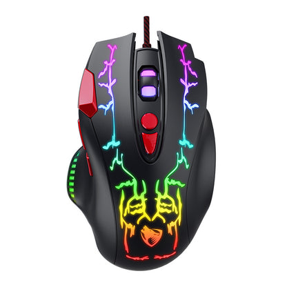 High Precision 6400 DPI Wired Gaming Mouse with RGB Backlit & Fire Button for Windows / Mac