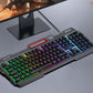 Durable Metal Panel Spill Resistant Wired 104 Keys Gaming Keyboard with Colorful Backlit for Windows