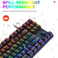 Anti-ghosting Spill Resistant Compact 87 Keys Wired Gaming Keyboard with RGB Backlit for Windows / Mac