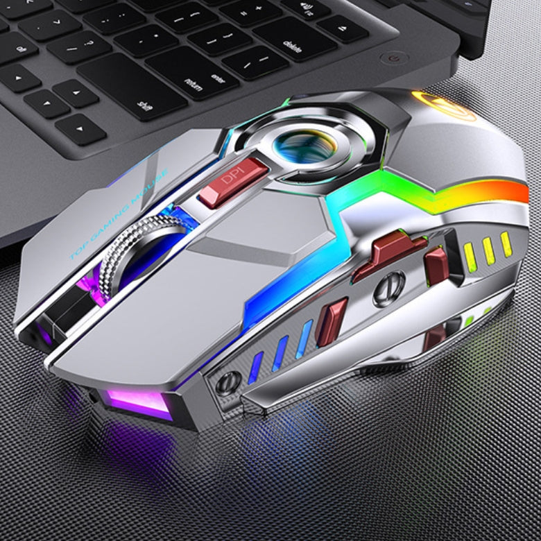 2.4GHz Wireless Optical Gaming Mouse with RGB Backlight & Mute Buttons for Windows/Mac