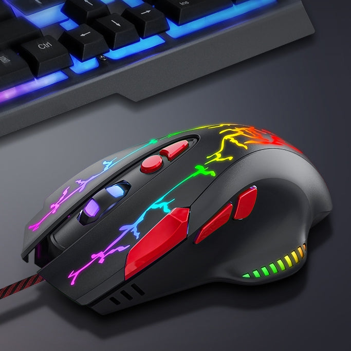 High Precision 6400 DPI Wired Gaming Mouse with RGB Backlit & Fire Button for Windows / Mac