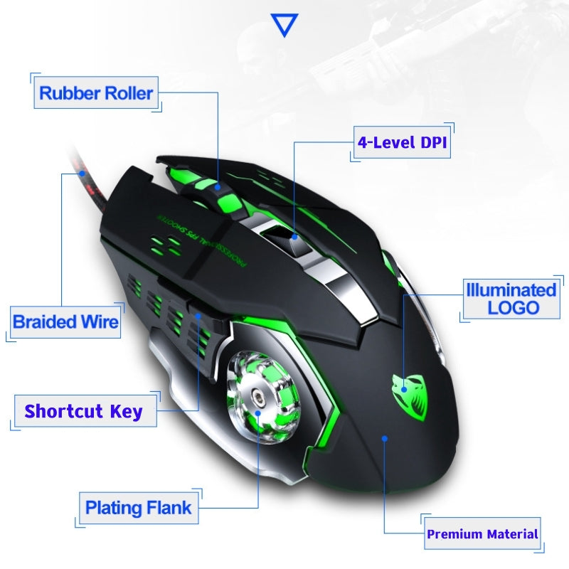 High Precision Wired Gaming Mouse with Chroma RGB Backlit & Macro Buttons for Windows / Mac